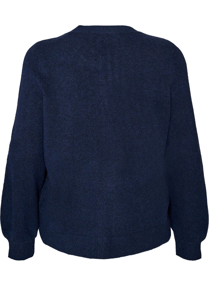 Strickjacke aus weichem Strick mit goldfarbenen Kn&ouml;pfen, Blau, Packshot image number 1