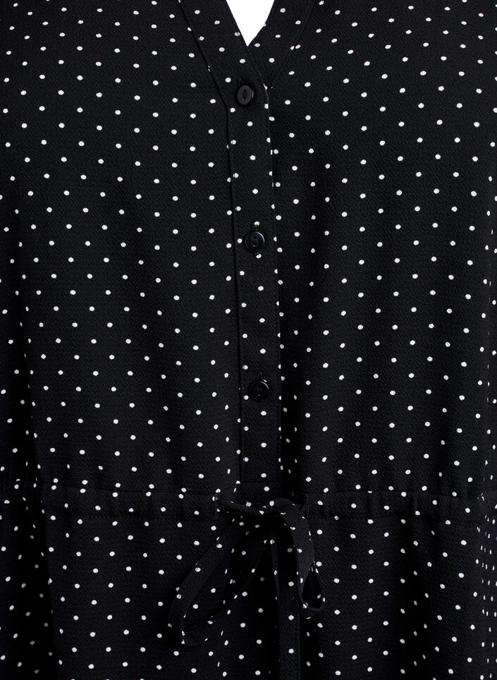 Knielanges Kleid mit Bindegürtel, Schwarz, Packshot image number 2