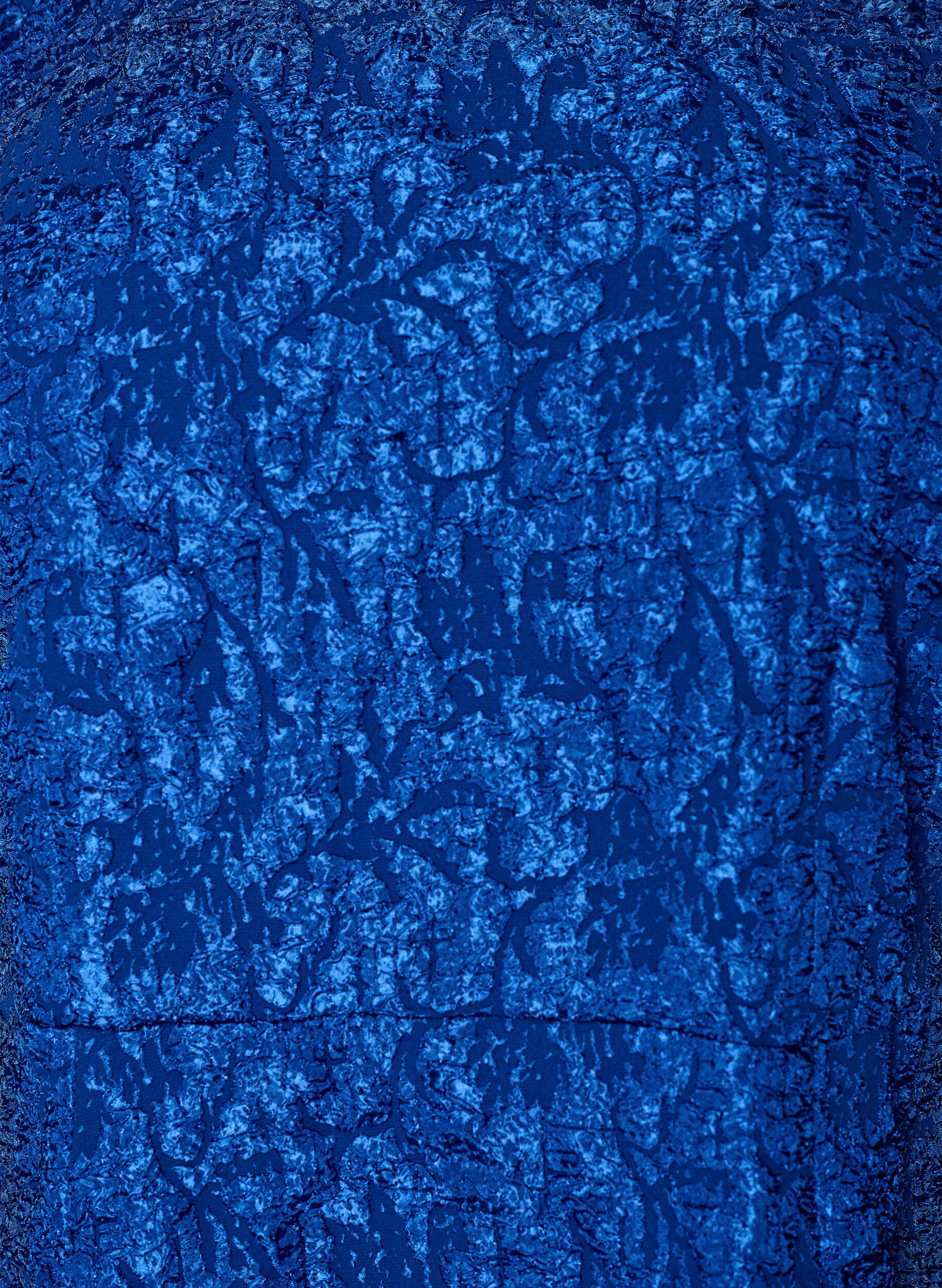 ZizziKleid aus Jacquard mit Puff&auml;rmeln und A-Linie, Blau, Packshot image number 2