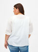 Baumwollbluse mit 3/4-Ärmeln aus einer Baumwollmischung mit Leinen, Bright White, Model image number 1