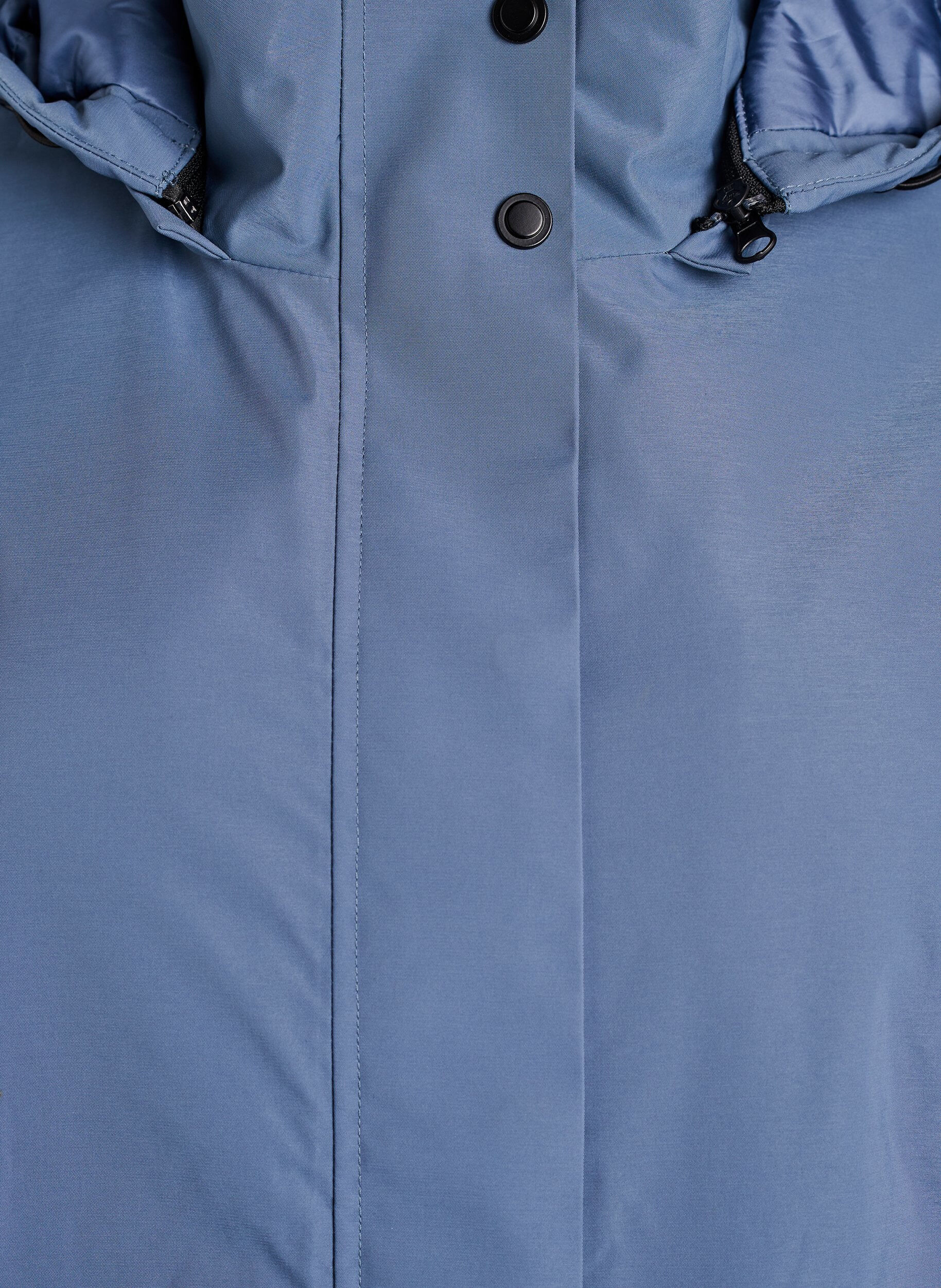 Zizzi Funktionelle kurze Winterjacke mit Kapuze, Blau, Packshot image number 2