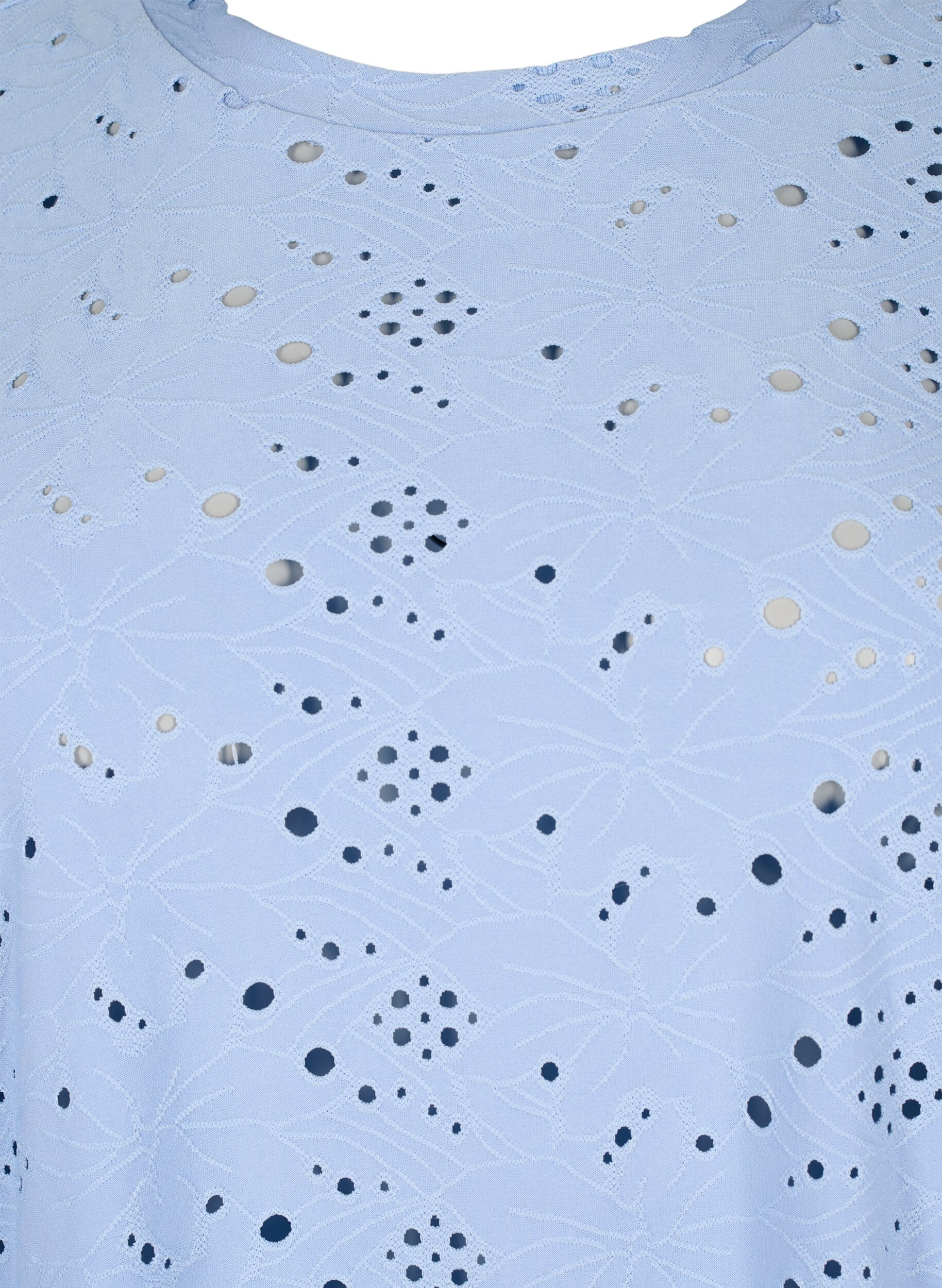 Zizzi  Lang&auml;rmlige Bluse mit Lochmuster, Serenity, Packshot image number 2