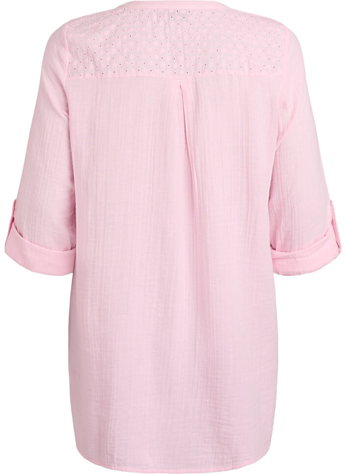 Tunika aus Baumwollmusselin mit Broderie Anglaise, Rot, Packshot image number 1