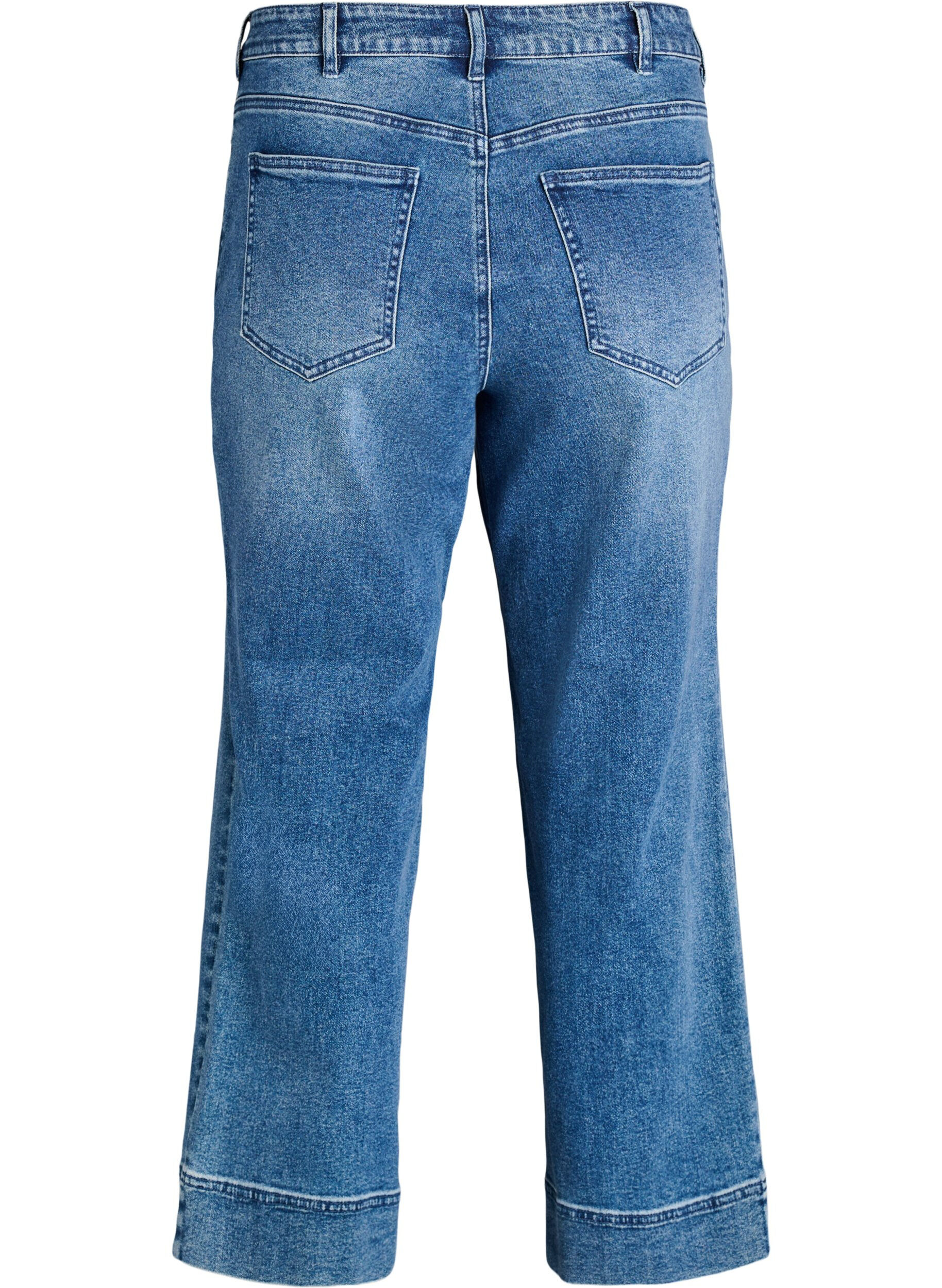 Zizzi Nadelstreifen-Kiana-Jeans mit markanten N&auml;hten, Blau, Packshot image number 1