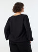 Viskosebluse mit V-Ausschnitt und Ballonform, Schwarz, Model image number 2