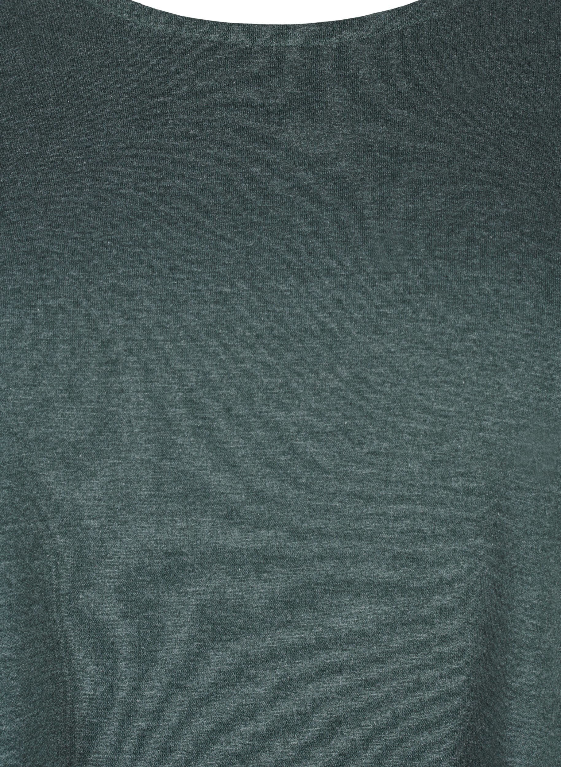 Zizzi Lang&auml;rmliges T-Shirt mit Rundhalsausschnitt, Scarab Mel., Packshot image number 2