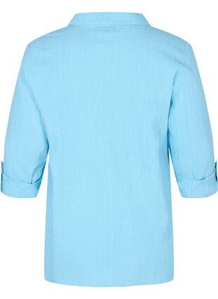 Bluse mit 3/4-Ärmeln und Knöpfen, Alaskan Blue, Packshot image number 1
