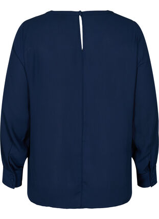 Bluse mit langen Ärmeln, Navy Blazer, Packshot image number 1