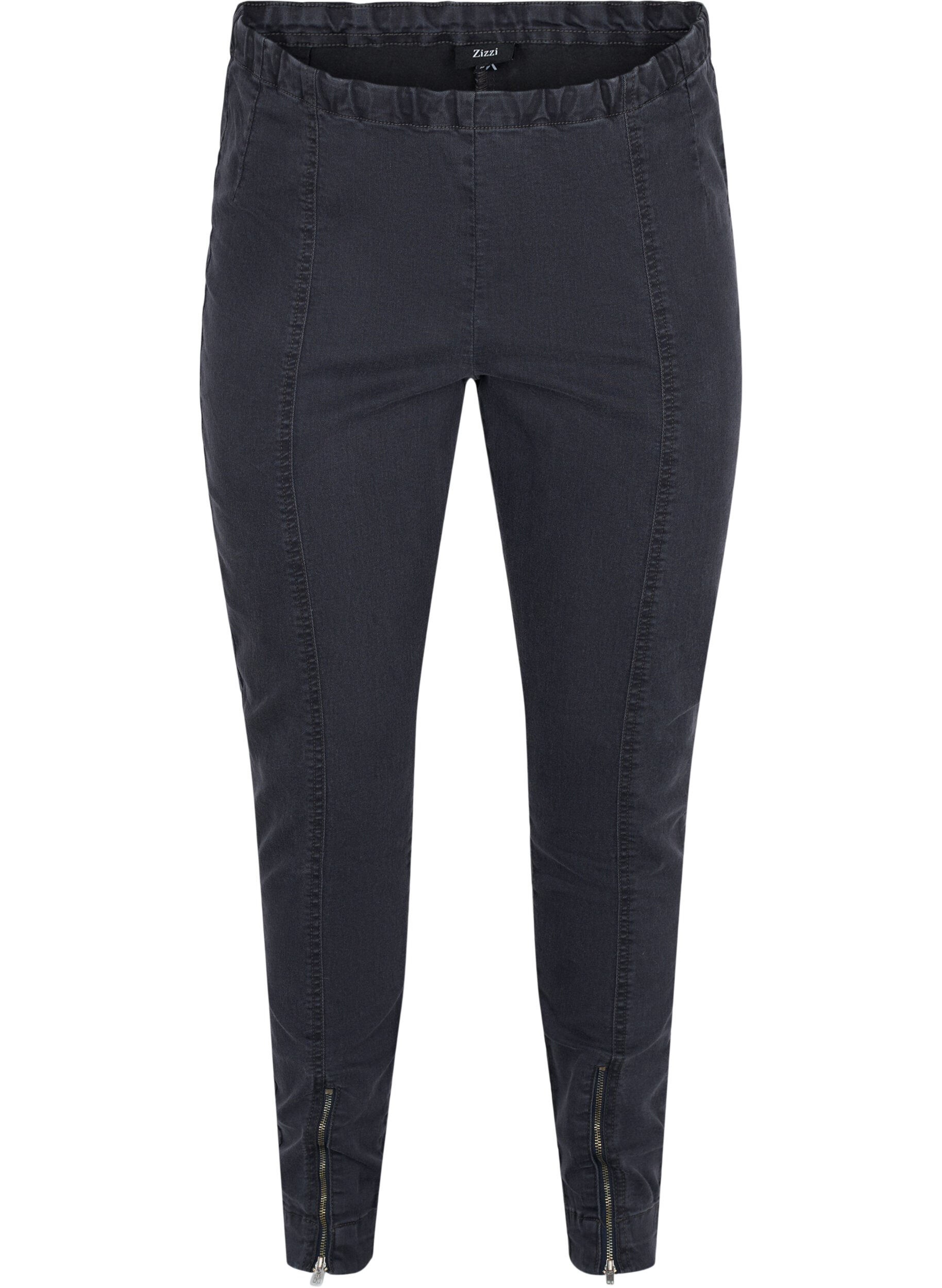Zizzi Jeggings mit Rei&szlig;verschlussdetail, Grey Wash, Packshot image number 0