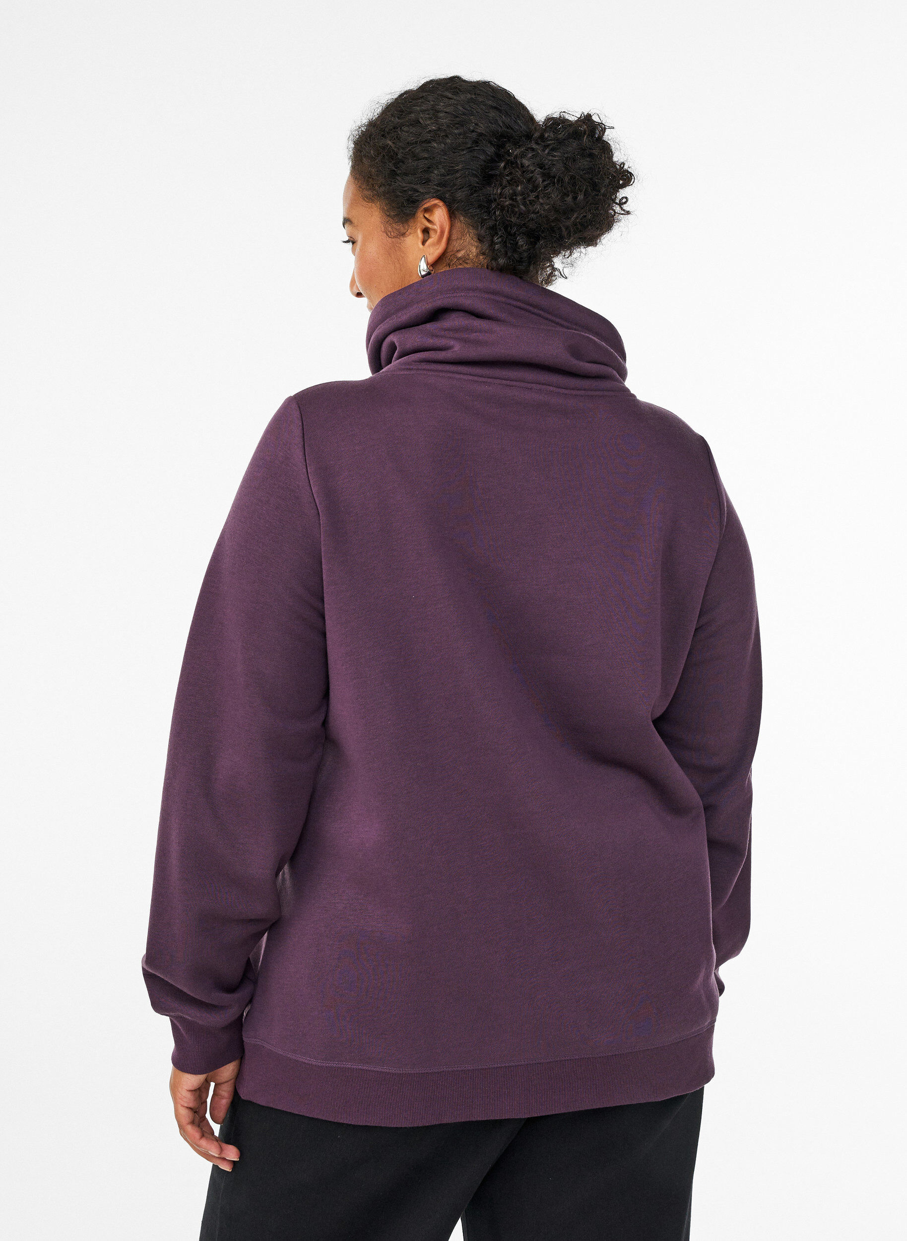 ZizziSweatshirt mit Stehkragen und Taschen, Lila, Model image number 2