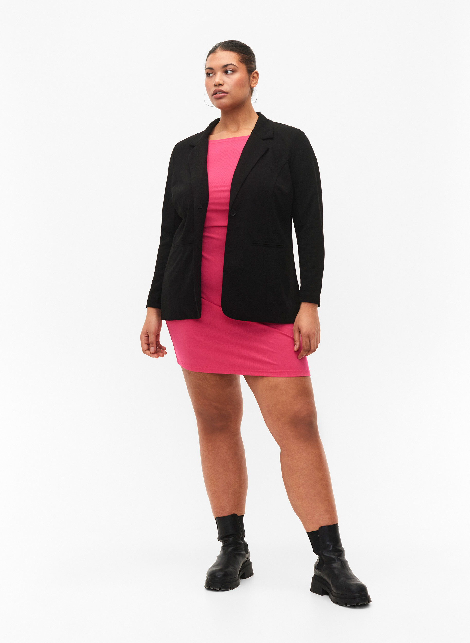 Zizzi Blazer mit Taschen, Black, Model image number 2