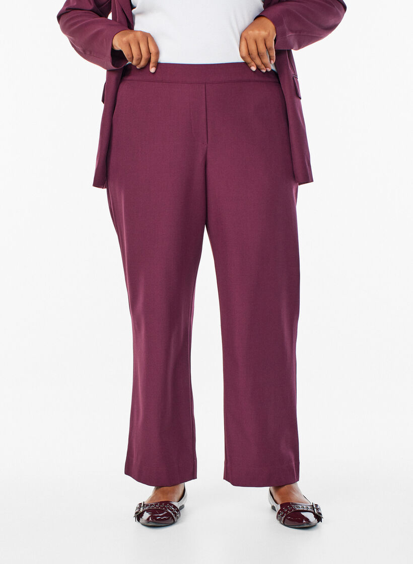 Lockere Hose mit Taschen, Dunkles Bordeaux, Model image number 2