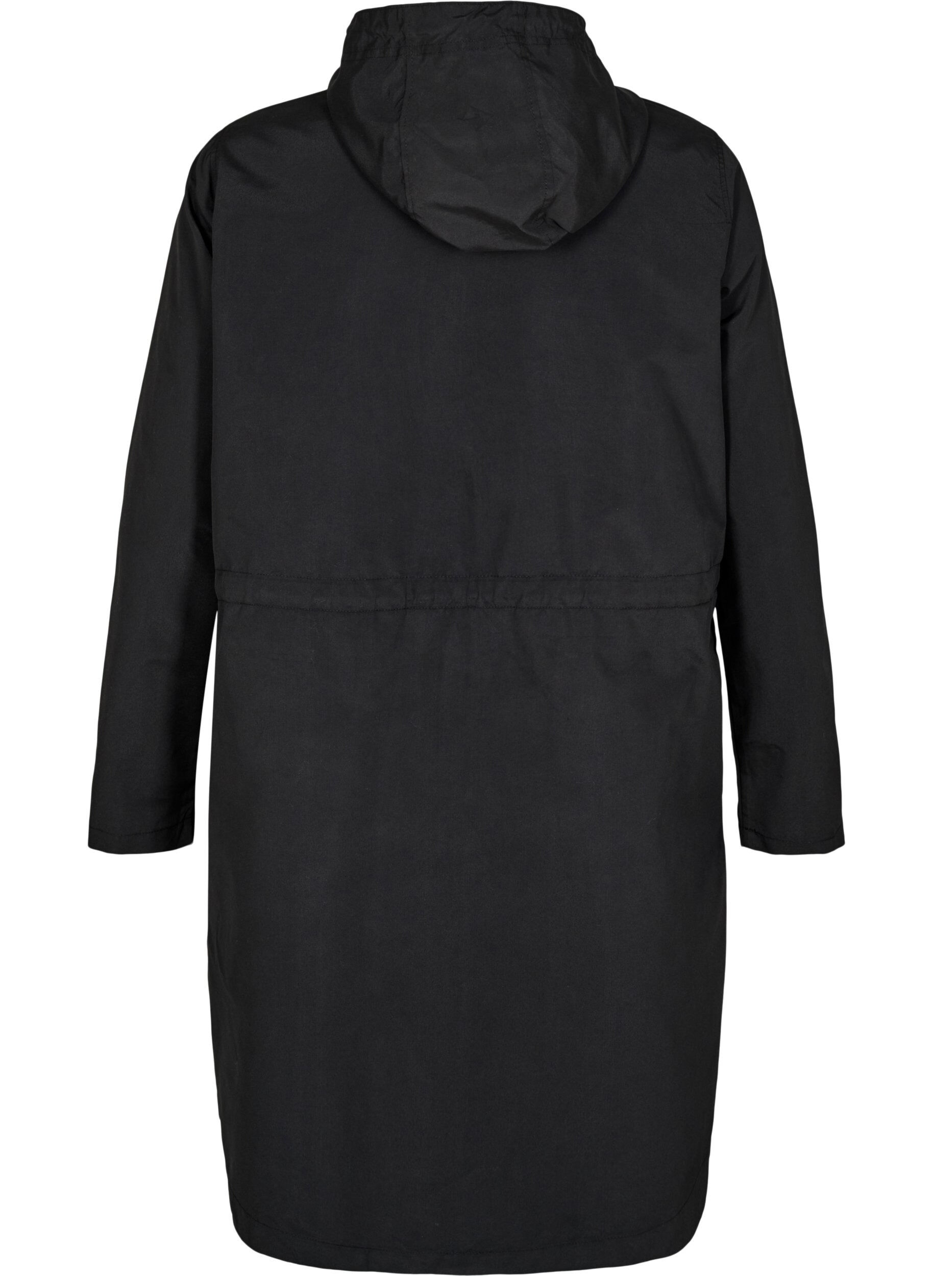 Zizzi FLASH - Leichter Parka mit Kapuze, Schwarz, Packshot image number 1