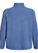 Top aus Fleece mit Rei&szlig;verschluss und hohem Kragen, Blau, Packshot image number 1