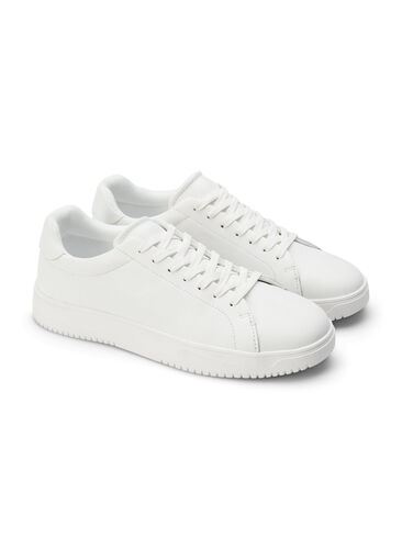 Sneakers aus Leder mit breiter Passform, White, Packshot image number 3
