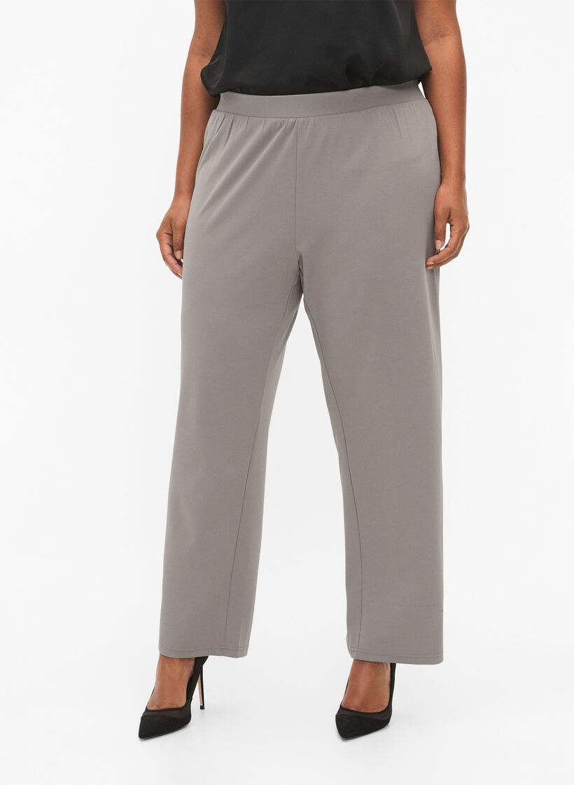 Hose mit gerader Passform, Beige, Model image number 2