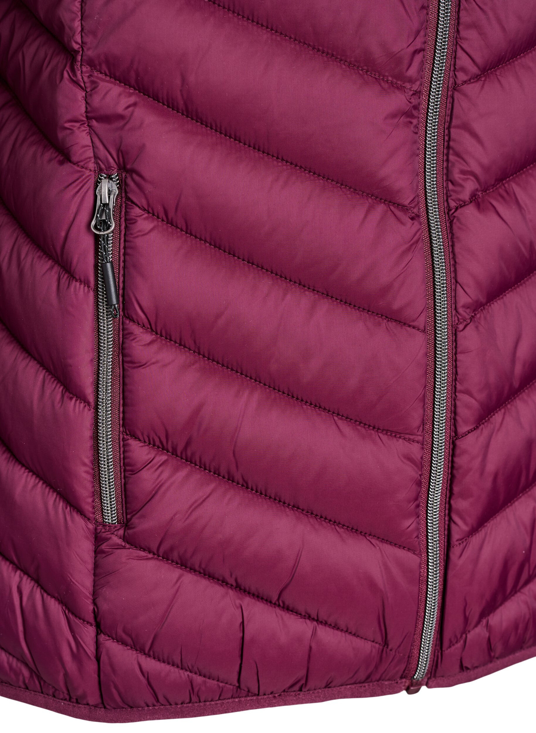 ZizziLeichte Steppjacke mit Kapuze, Dunkles Bordeaux, Packshot image number 3