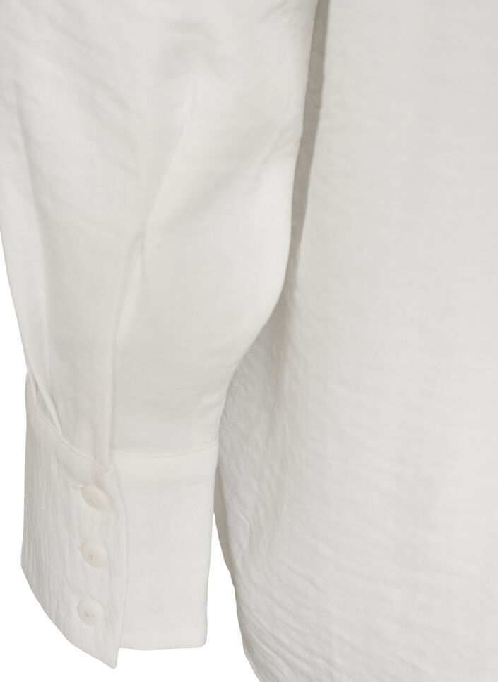 Lockere Bluse mit V-Ausschnitt, Wei&szlig;, Packshot image number 3