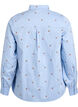 Hemdbluse mit gestickten Kirschen, Blau, Packshot image number 1