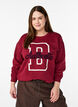 Sweatshirt mit Motiv auf der Vorderseite, Dunkles Bordeaux, Model image number 0