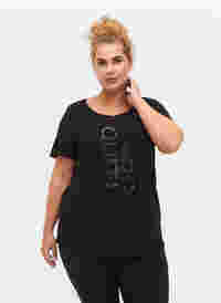 Trainings-T-Shirt mit Print, Black Don't Quit , Model