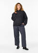  Strickbluse mit Strass und hohem Ausschnitt, Dark Grey Melange, Model image number 2