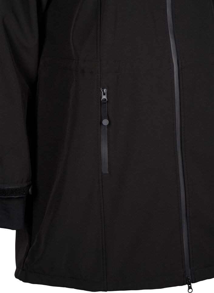 Softshelljacke mit abnehmbarer Kapuze, Schwarz, Packshot image number 3