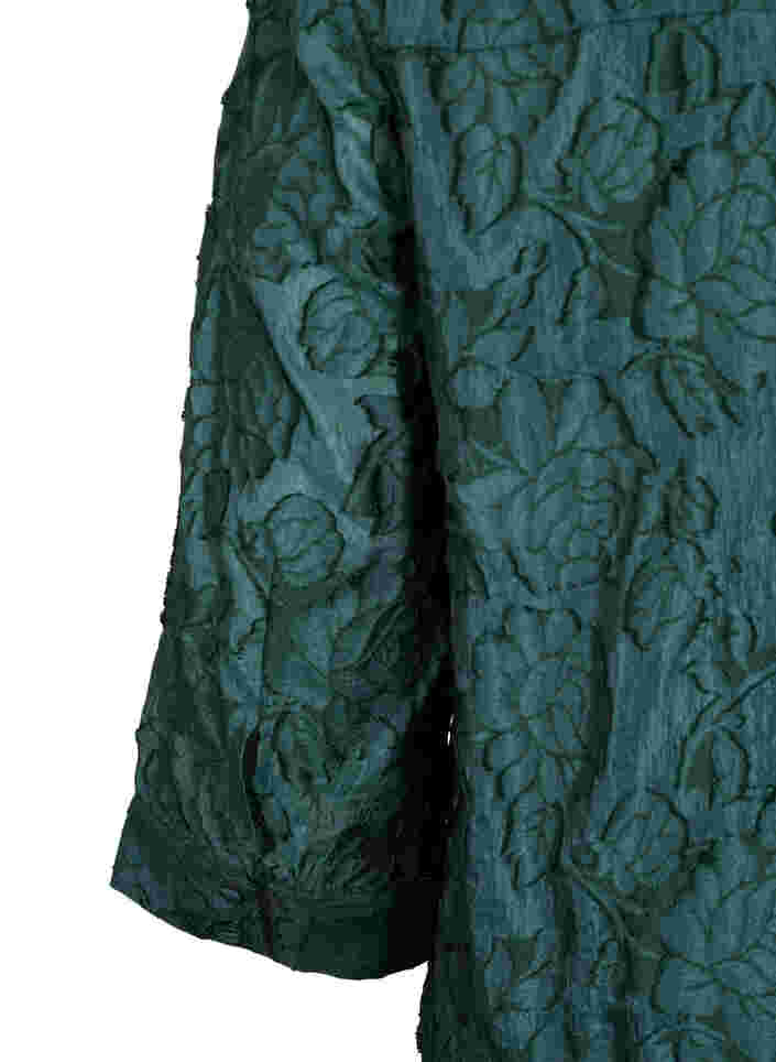 A-Linie Jacquard-Kleid mit Rüschen, Scarab, Packshot image number 3