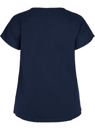 T-Shirt aus Baumwolle mit Streifen, Night Sky Solid, Packshot image number 1