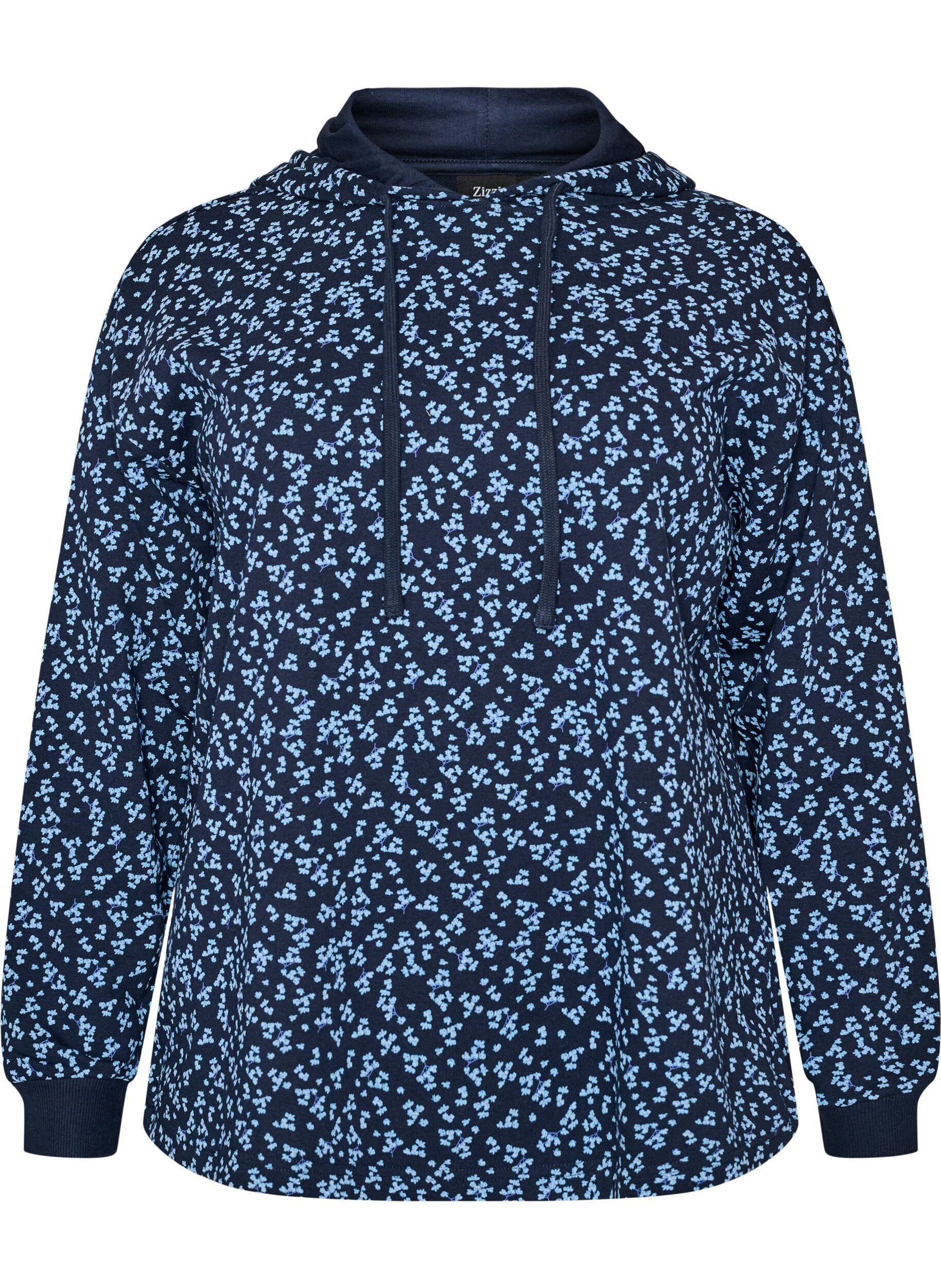 ZizziHoodie mit All-over-Print, Blau, Packshot image number 0