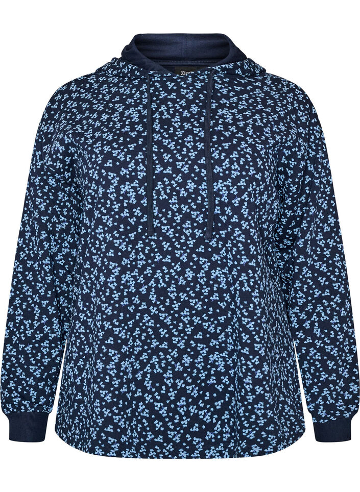 Hoodie mit All-over-Print, Blau, Packshot image number 0