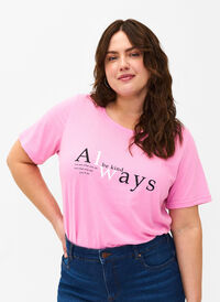 FLASH - T-Shirt mit Motiv, Begonia Pink Always, Model