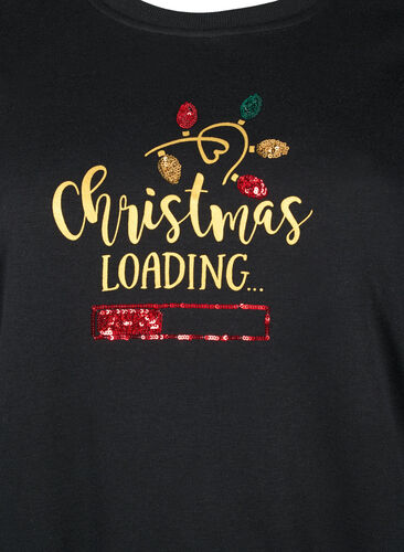 Weihnachts-Sweatshirt, Black LOADING, Packshot image number 2