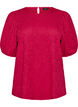 Bluse mit Struktur und kurzen &Auml;rmeln, Pink, Packshot image number 0