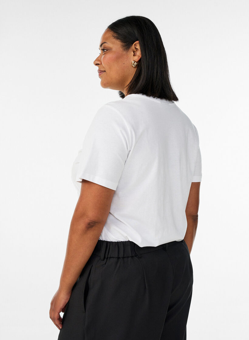 T-shirt aus Baumwolle mit Print, Wei&szlig;, Model image number 2