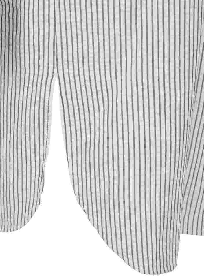 Gestreiftes Hemdkleid aus Baumwolle, White Stripe, Packshot image number 3