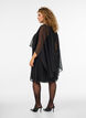 Knielanges Kleid aus Chiffon mit transparentem Cape, Schwarz, Model image number 2