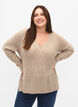 Strickpullover mit Schlitz, Simply Taupe Mel., Model image number 0