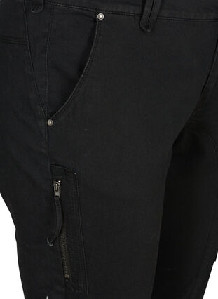 Slim Fit Caprijeans mit Taschen, Black, Packshot image number 2