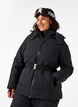 Ski-Jacke mit Kapuze und Gürtel, Black, Model image number 0