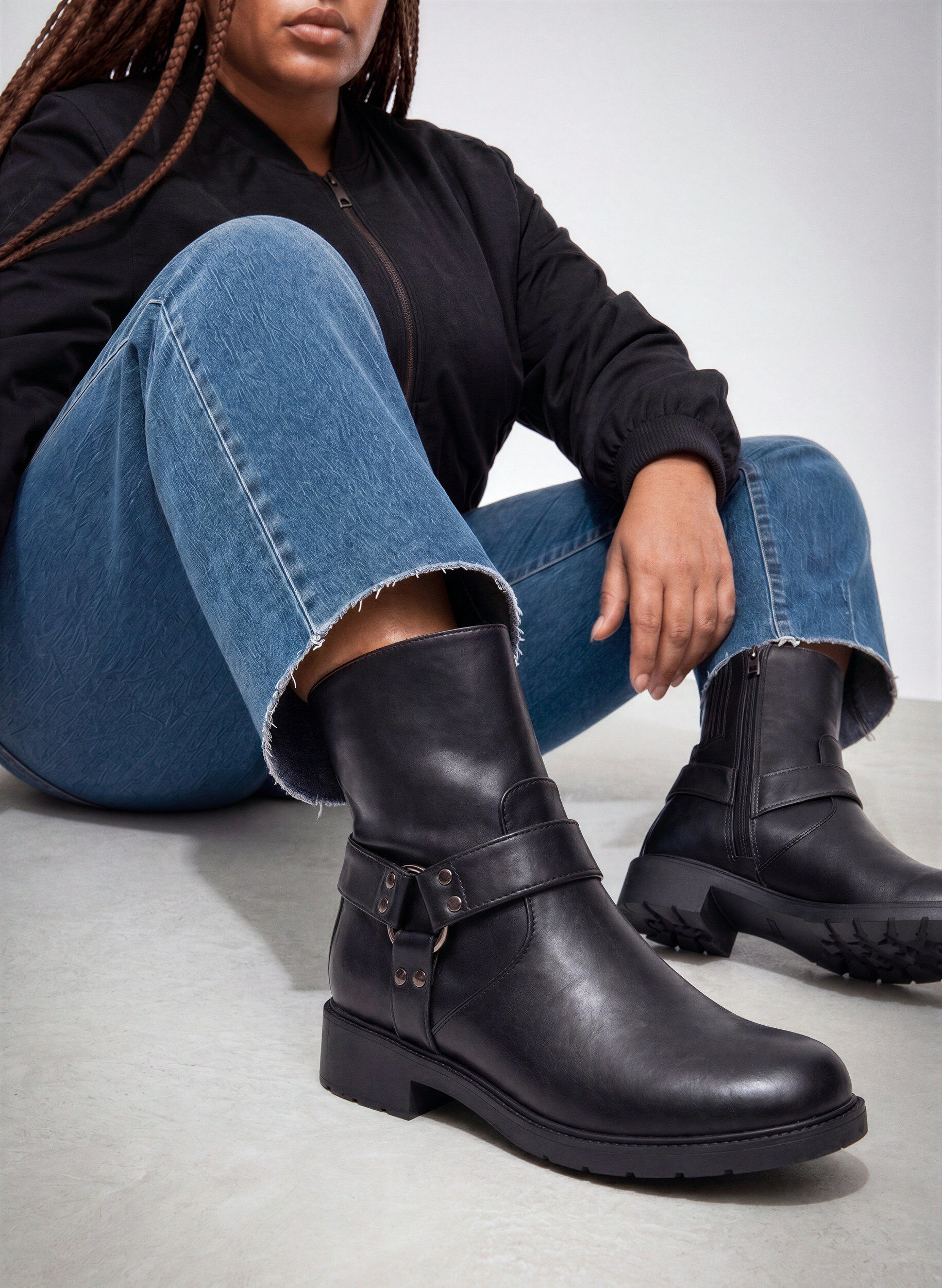 ZizziKurzer Bikerstiefel, Schwarz, Image image number 0