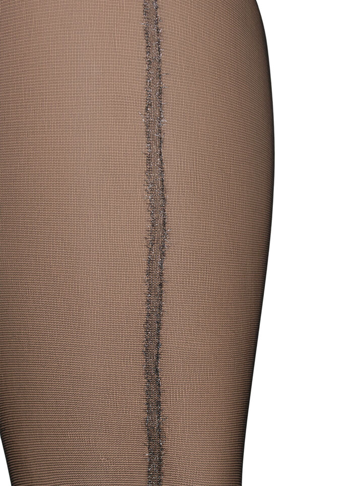  20 Denier Strumpfhose mit Lurex-Naht, Black, Packshot image number 2
