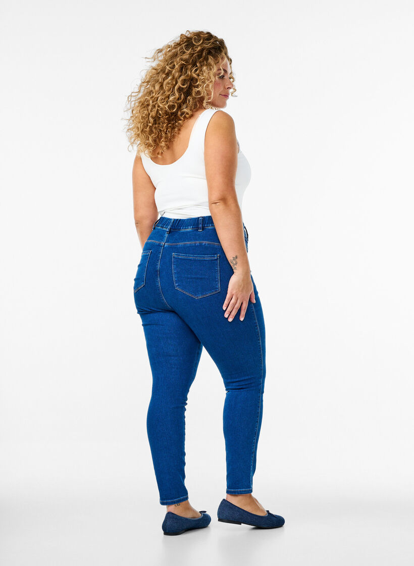Jeggings mit hoher Taille, Blau, Model image number 1