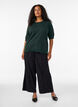 Fein gestrickte Bluse mit kurzen &Auml;rmeln, Gr&uuml;n, Model image number 1