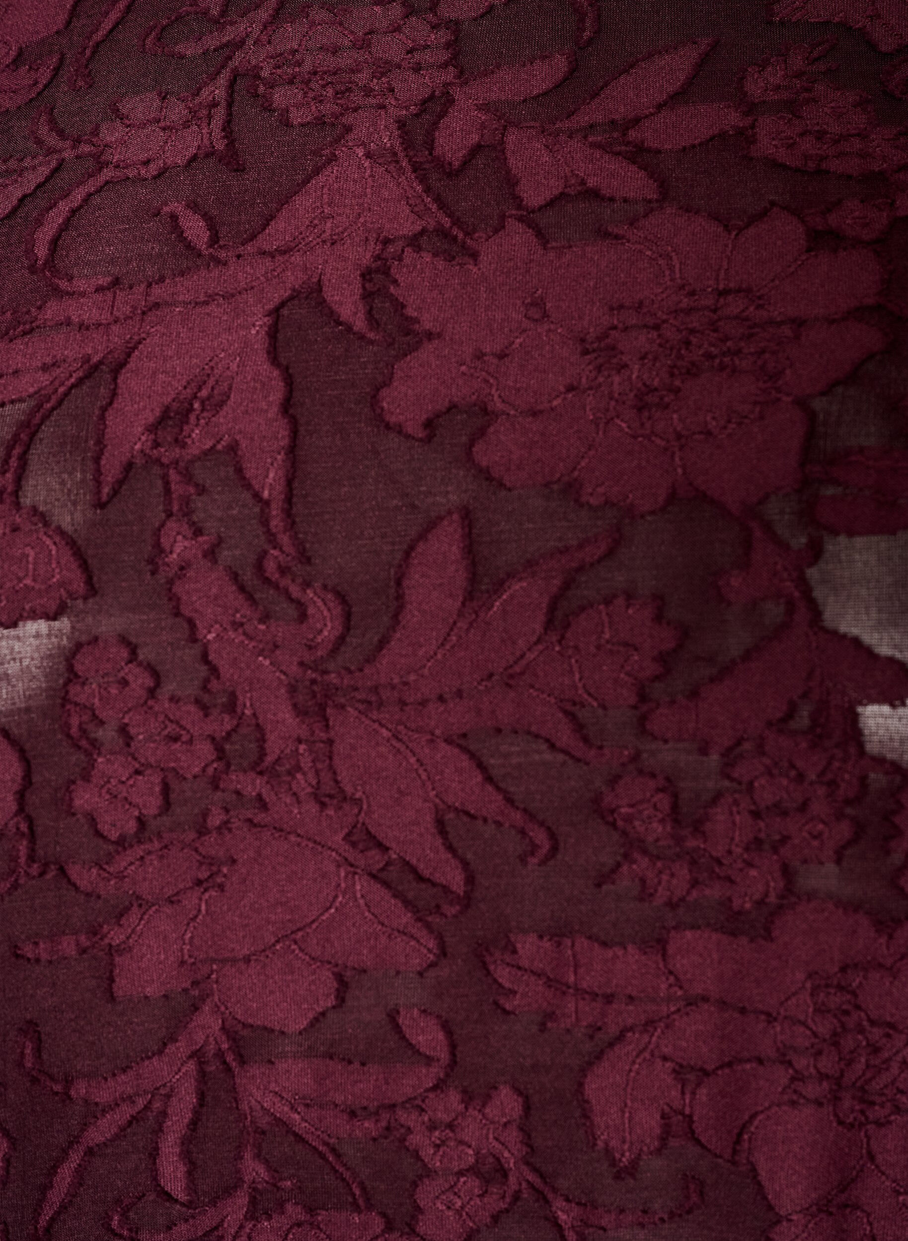 ZizziTransparente Bluse mit floraler Struktur und langen &Auml;rmeln, Rot, Packshot image number 2