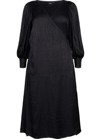 Langärmeliges Kleid aus Viskose mit Ton-in-Ton-Druck
