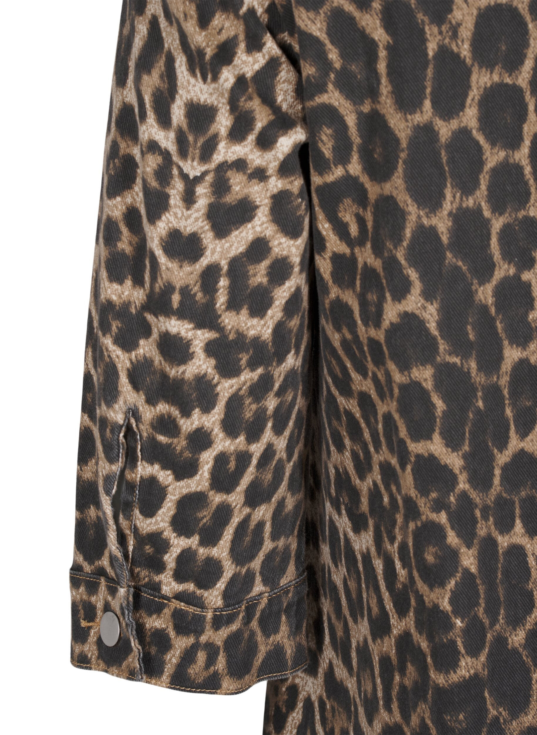 Zizzi Jeanskleid mit Leoparden-Print, Braun, Packshot image number 3