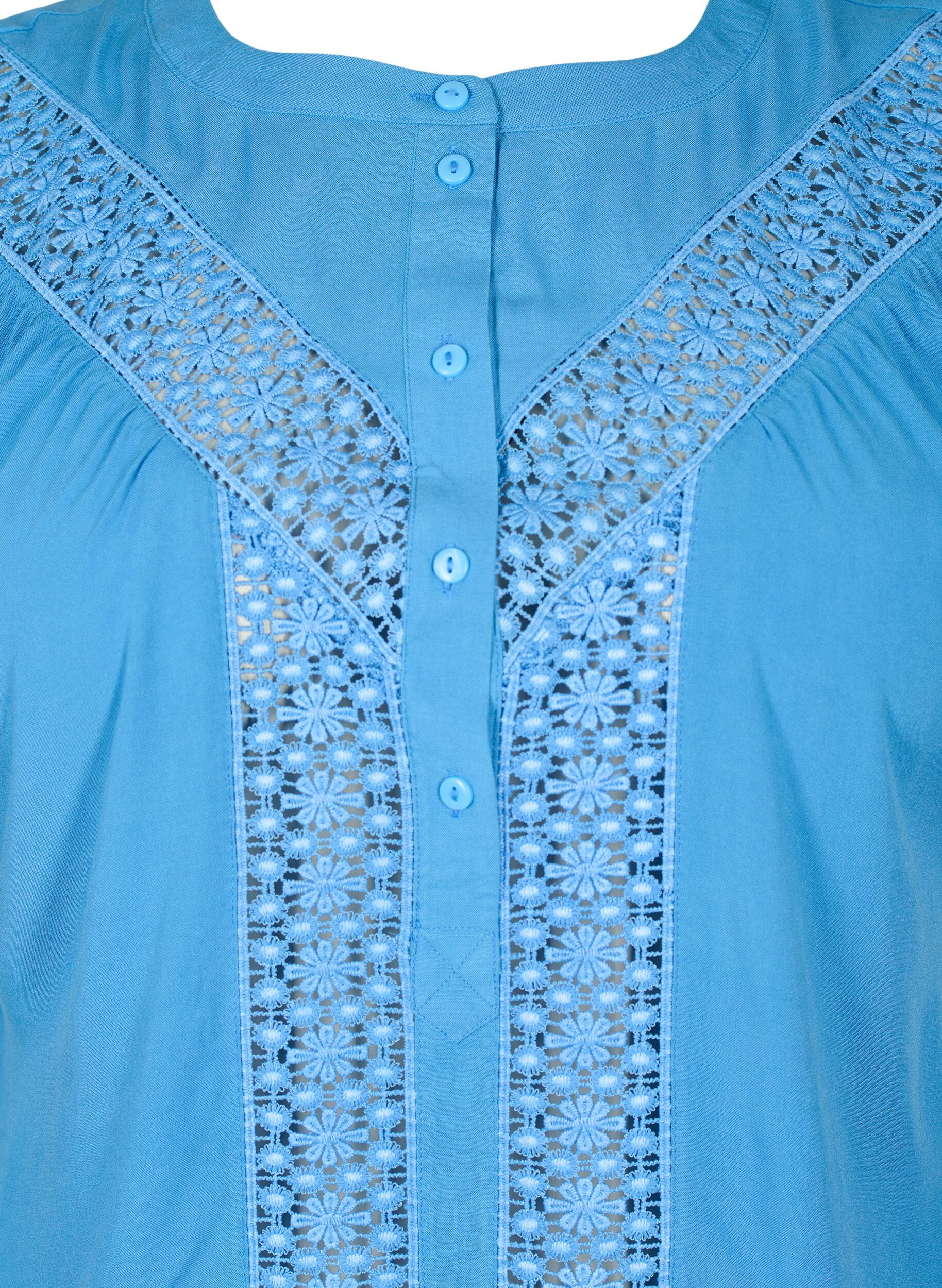 Zizzi  Viskosebluse mit Spitzenbesatz, Marina, Packshot image number 2