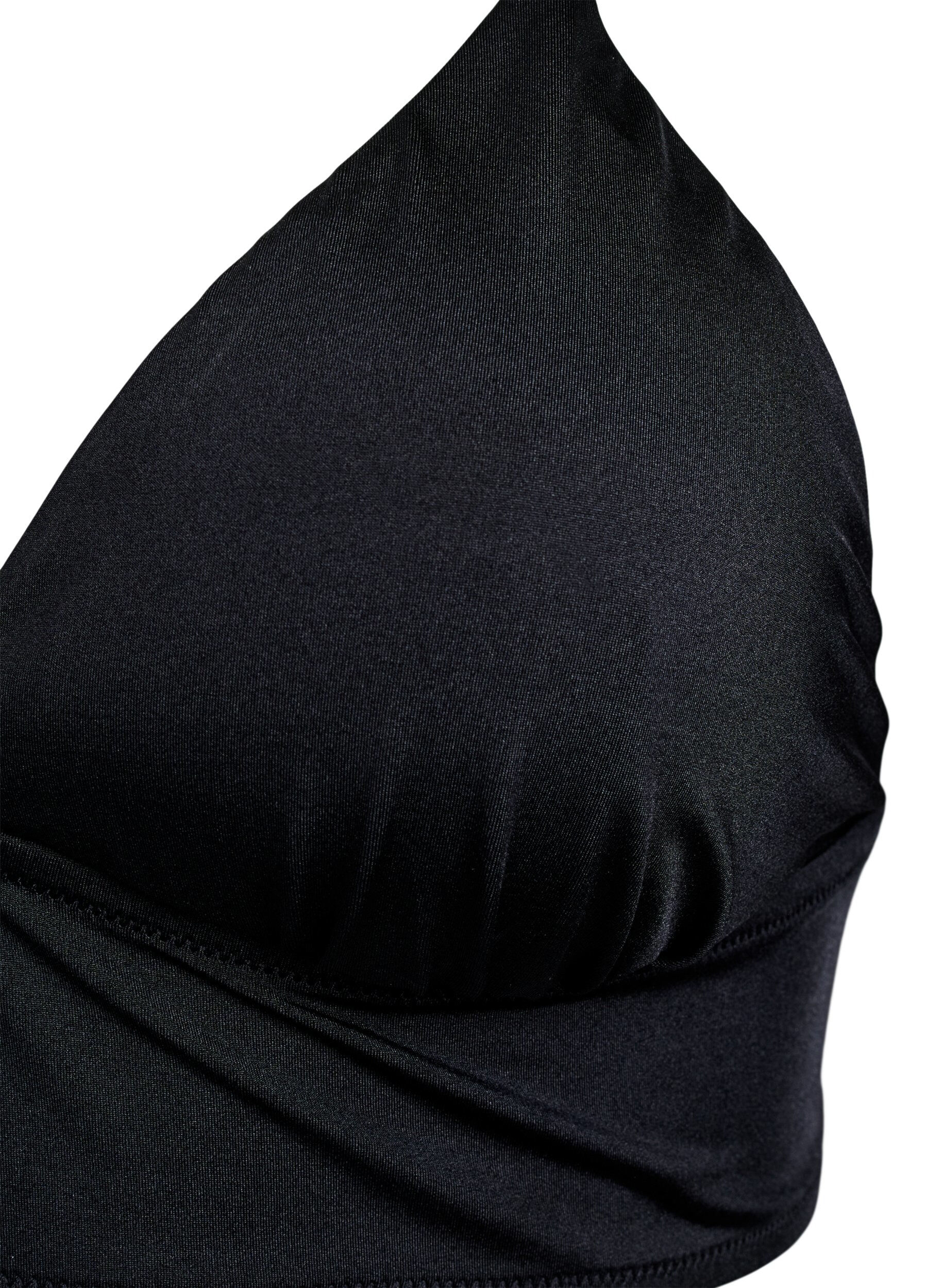 Zizzi Bikinioberteil mit herausnehmbaren Polstern und Bindeband am R&uuml;cken, Schwarz, Packshot image number 2