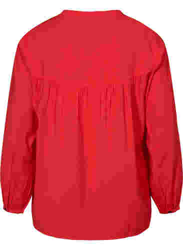 Langärmelige Bluse aus Viskosemischung, Fiery Red, Packshot image number 1